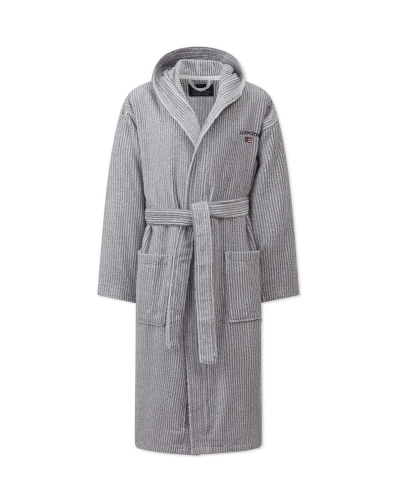 Unisex Striped Cotton-Mix Hoodie Robe