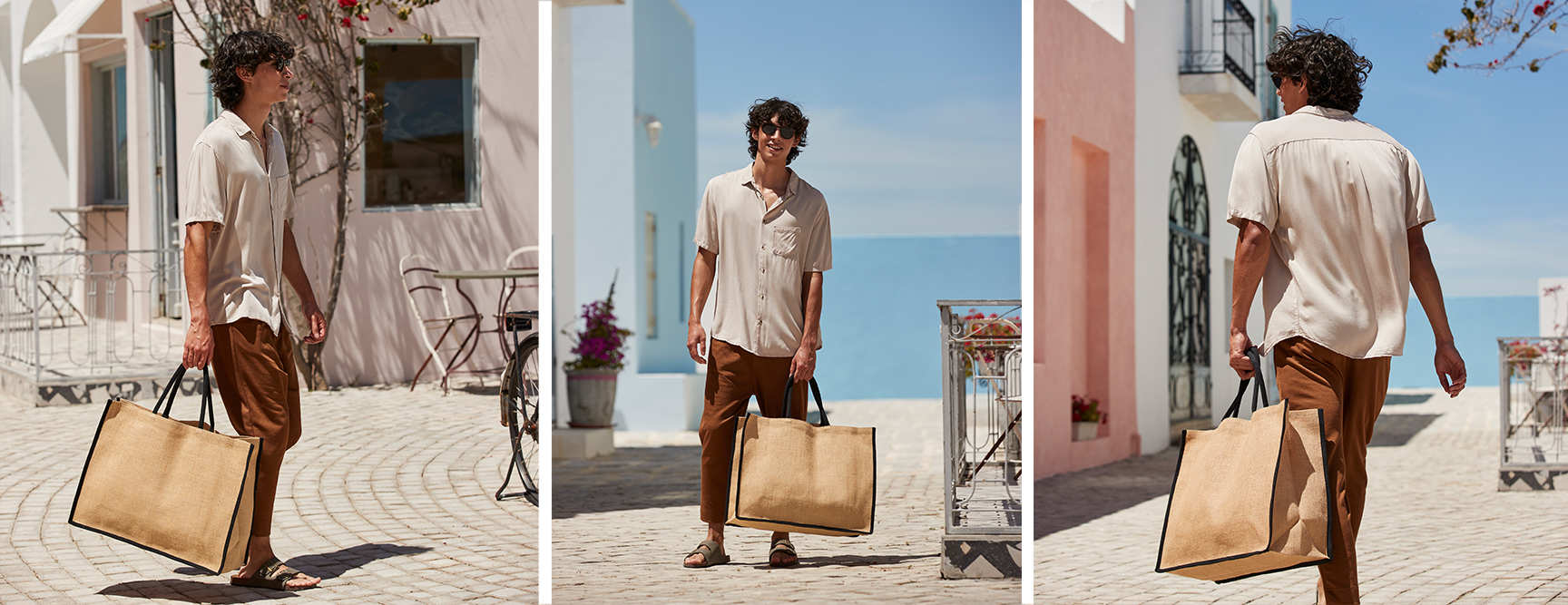 Natural starched jute market shopper