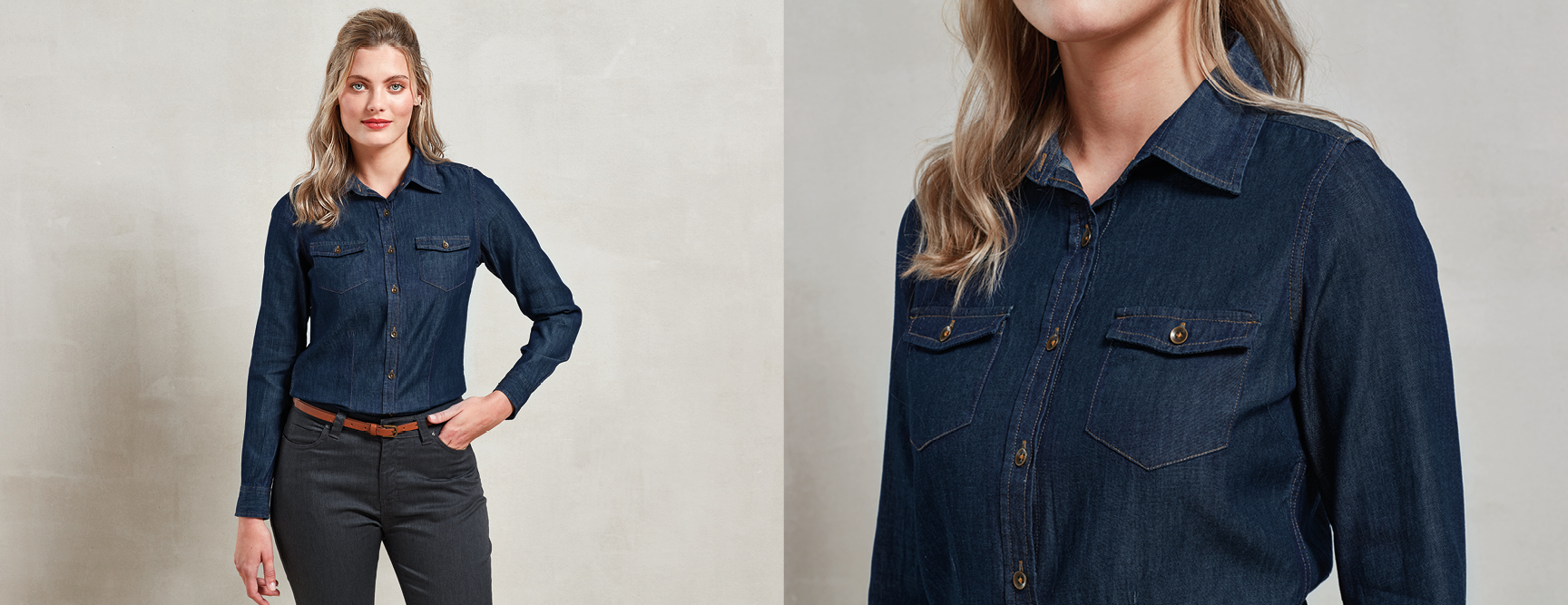 Women's Jeans Stitch Denim Shirt